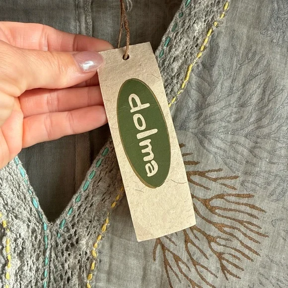 Dolma Delaware Grey Coral Reef Maxi Dress NWT Sz: Large - Picture 9 of 14